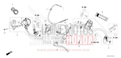 LEVIER DE GUIDON/COMMUTATEUR/CABLE CBR600R3R de 2024